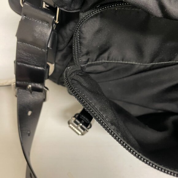 Prada Black and White Nylon & Leather Handbag w Studs Invoice included - Picture 9 of 10